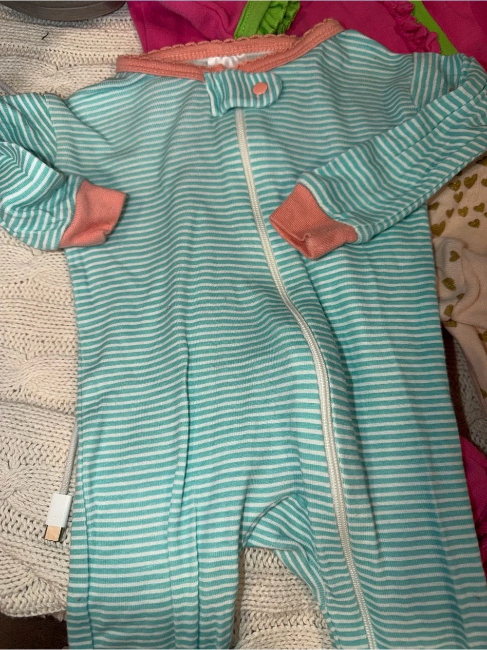Carter's Baby Girls Navy Floral and Pastel Unicorn Matching Sets